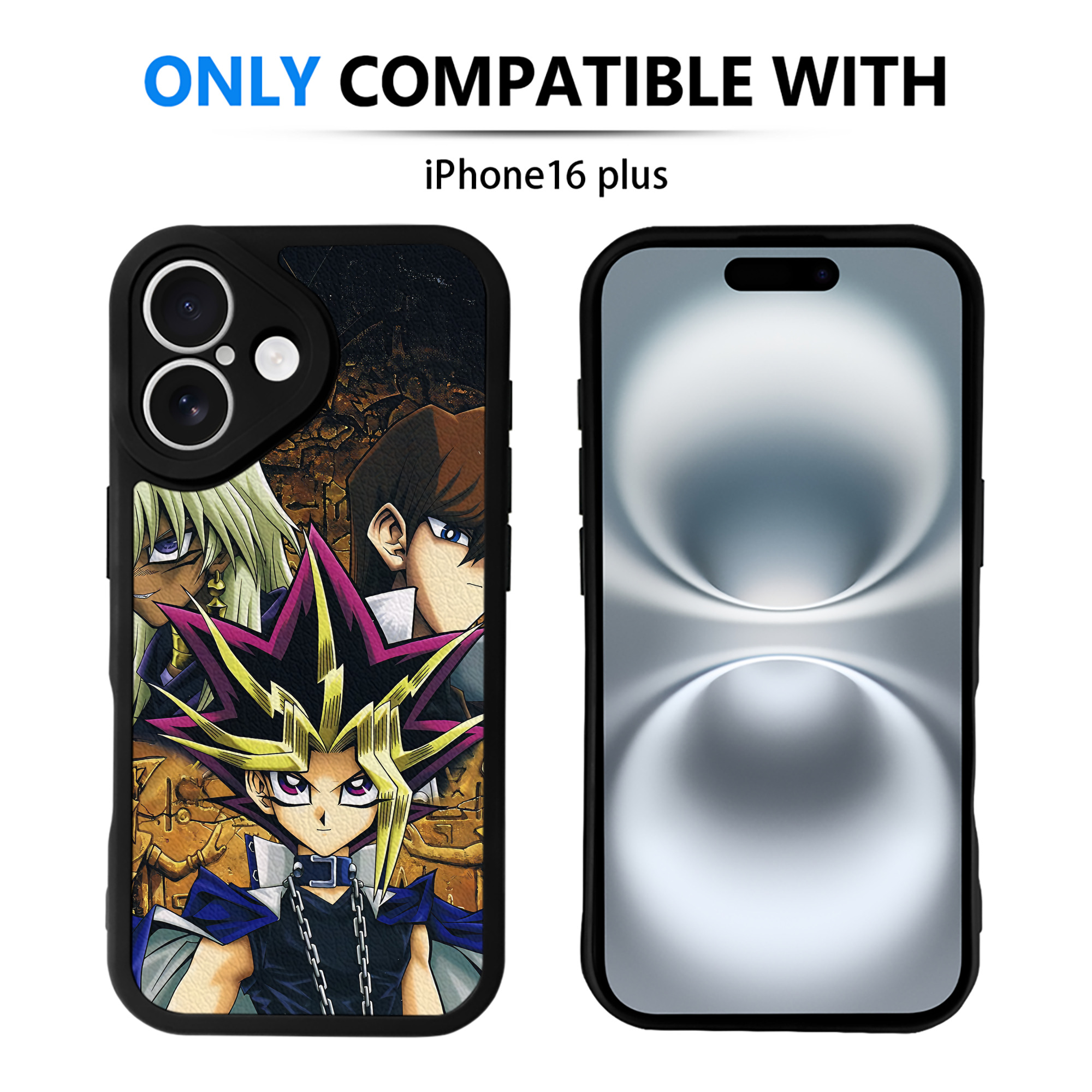 （画像用） 遊☆戯☆王 Yu-Gi-Oh! 【iPhone 16シリーズ対応】シリコンスマホケース（レザー調） 材質：シリコン